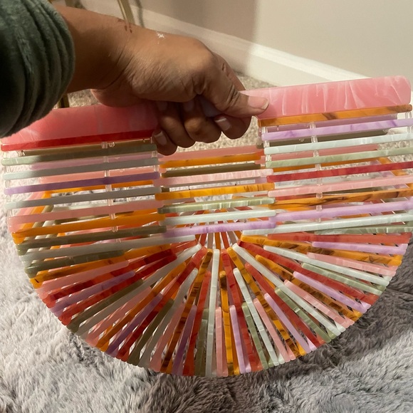 Cute colorful spring pastel mini-ark top handle bag/ clutch / purse - Picture 8 of 8